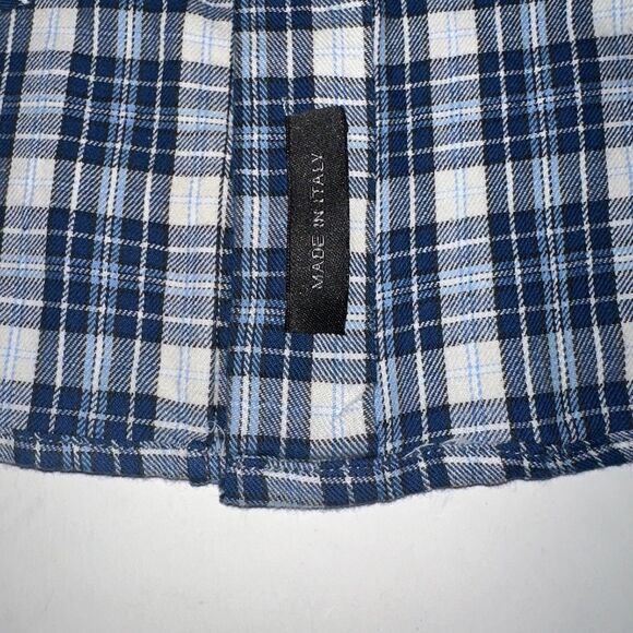 Alessandro Dell'Acqua Napoli Gray Blue Checked Cotton LS Button-up Shirt Sm-Med - Picture 7 of 9